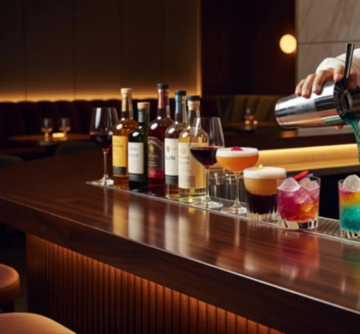 Signature koktélok és bárpult a BikeFlow Rent Lounge-ban